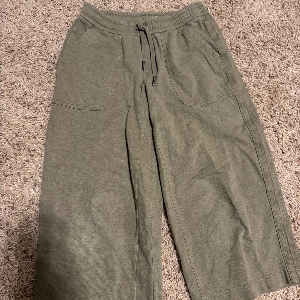 Athleta Olive Green Relaxed Elastic Waist Pants